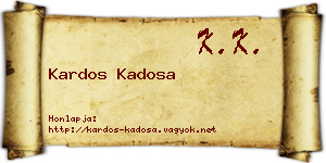 Kardos Kadosa névjegykártya